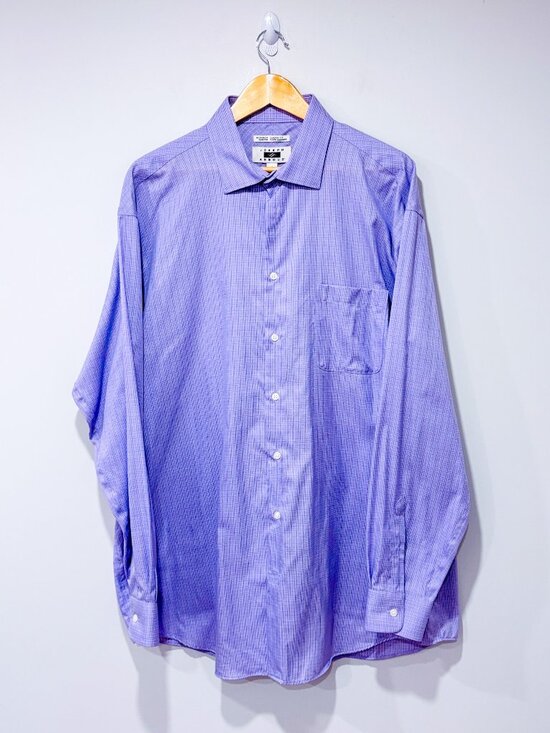 JOSEPH ABBOUD | Lavender check shirt | Egyptian cotton classic | Men's XXL - Picture 1 of 8